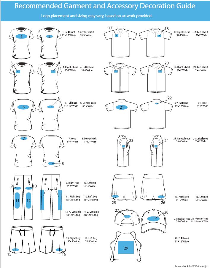 Garment Decoration Placement Guide KCB Print Resources